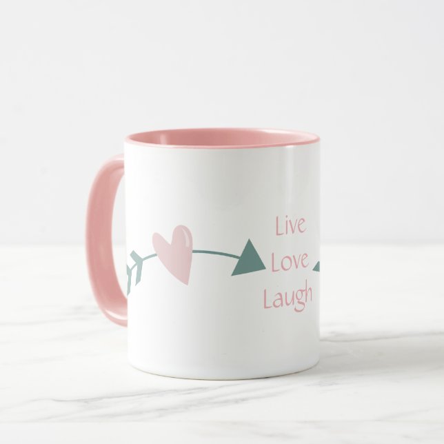 Caneca Amor Ao Vivo Ria Mug Com Coração E Seta (Frente Esquerda)