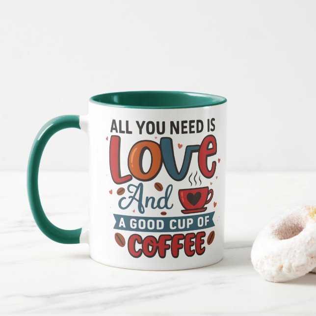 Caneca Amor & Café (Com Donut)