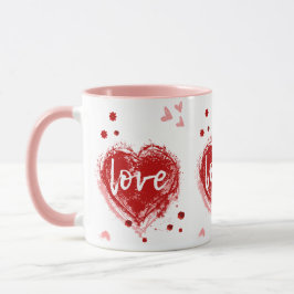 Caneca Amor Coração Em Dia de os namorados Vermelho