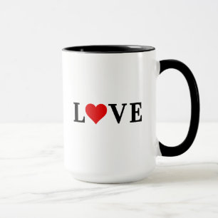 Caneca AMOR, coração, minimalista, baseado em texto, ti