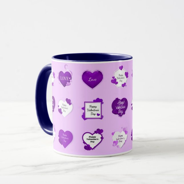 Caneca Amor Coração Popular Moderno e Elegante (Frente Esquerda)