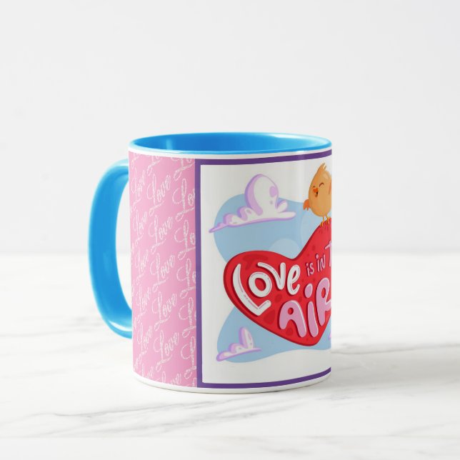 Caneca Amor Coração Popular Moderno e Elegante (Frente Esquerda)