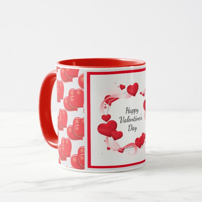 Caneca Amor Coração Popular Moderno e Elegante (Frente Esquerda)