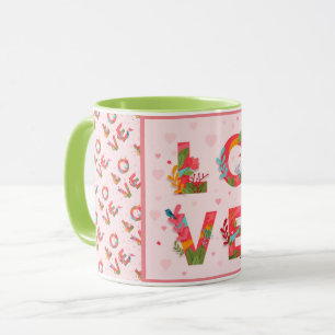 Caneca Amor Coração Popular Moderno e Elegante