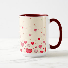 Caneca Amor, Corações, Namorados, Casamento - Mug, Taça
