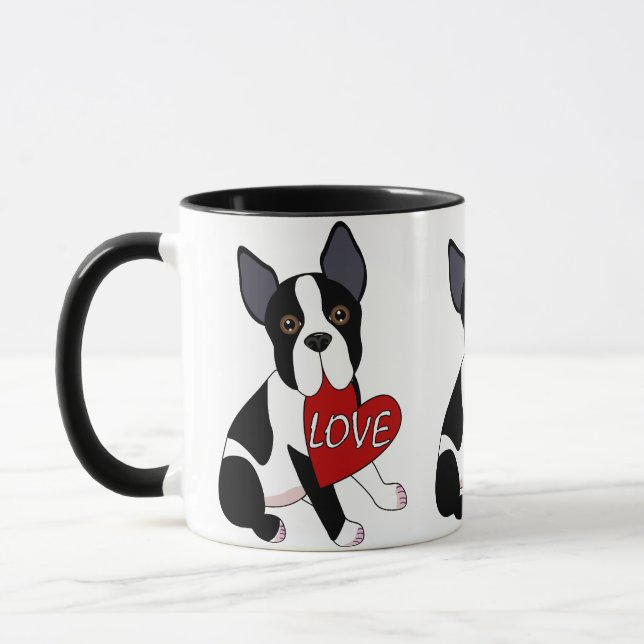 Caneca Amor de Boston Terrier (Esquerda)