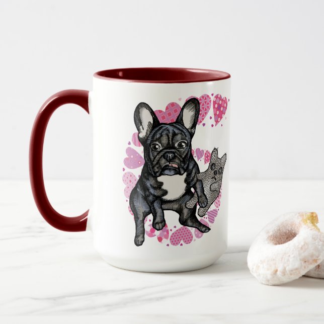 Caneca Amor De Cachorro Francês (Com Donut)