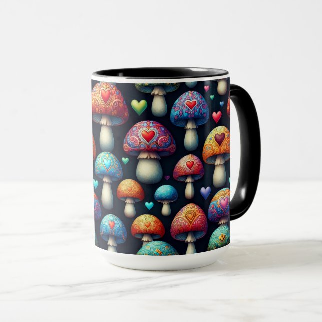 Caneca Amor de Cogumelo (Frente Esquerda)