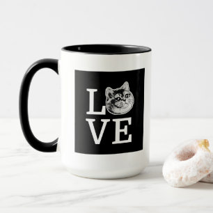 Caneca Amor de Filadélfia com gato respirador pesado