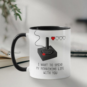 Caneca Amor de Valentão Engraçado para Gamer Retrô