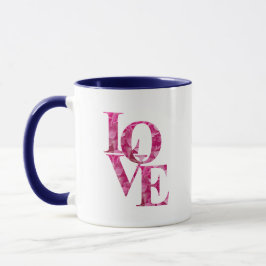 Caneca Amor divertido com Primavera cor-de-rosa com a ins