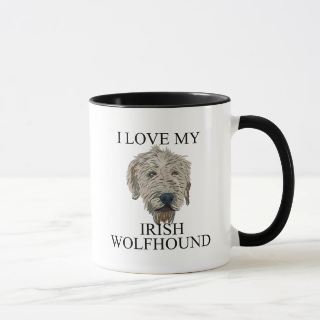 Caneca Amor do Wolfhound irlandês! (Direita)
