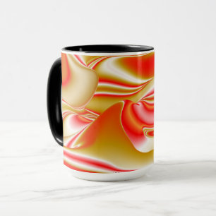 Caneca Amor e Abstrato 3D Rainbowart Dourado