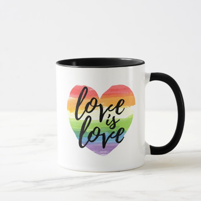 Caneca Amor é Amor| Coração arco-íris (Direita)