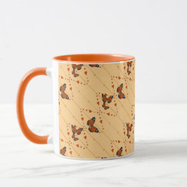 Caneca Amor e Borboletas na versão laranja 2