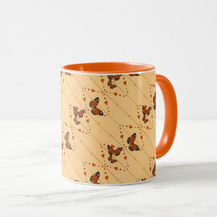 Caneca Amor e Borboletas na versão laranja 2