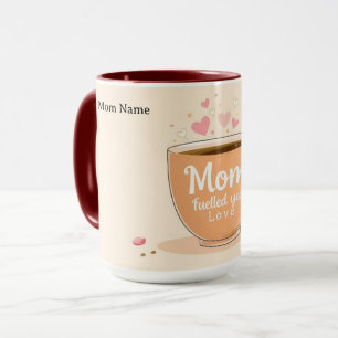Caneca Amor e Café para Mamãe Presente Elegante