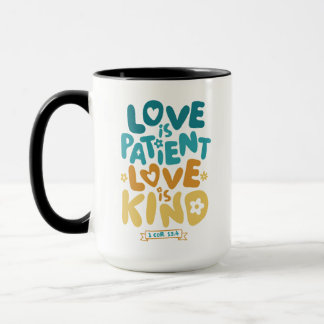 Caneca Amor é Paciente, Amor é Tipo 1 Corintianos 13:4