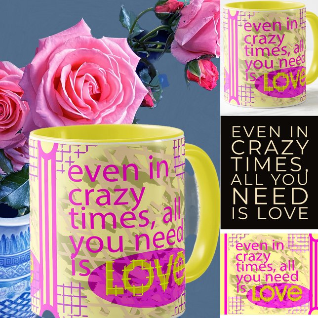 Caneca Amor em Sangue Evoca Sentido De Amor, Positividade (Love in Bloom.  A sense of love and positivity blooming even in challenging or crazy times.)