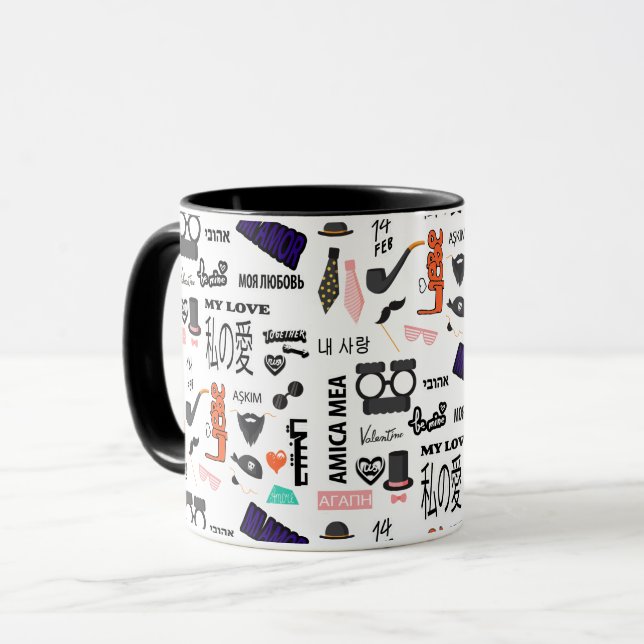 Caneca Amor em todas as    línguas (Frente Esquerda)