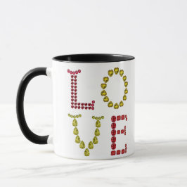 Caneca Amor feito com Gemstones