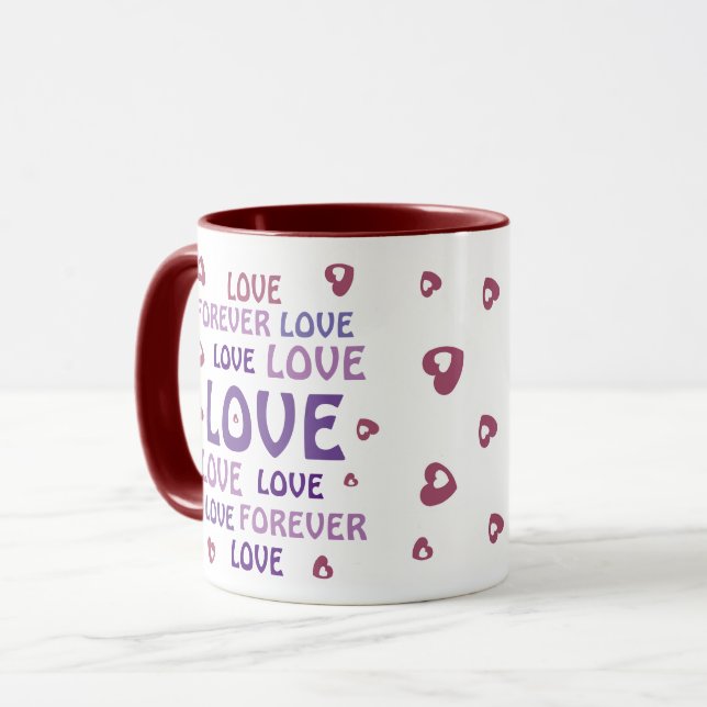 CANECA AMOR FLOR CORAÇÃO ANIVERSÁRIO NAMORADOS MUG (Frente Esquerda)