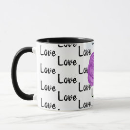 Caneca Amor Flor Roxo
