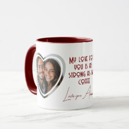 Caneca Amor forte como café Eu Coração Moldou Foto Vermel