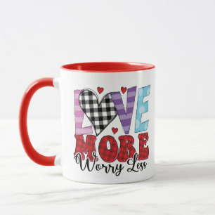 Caneca Amor Mais Preocupante Menos, Dia de os namorados C
