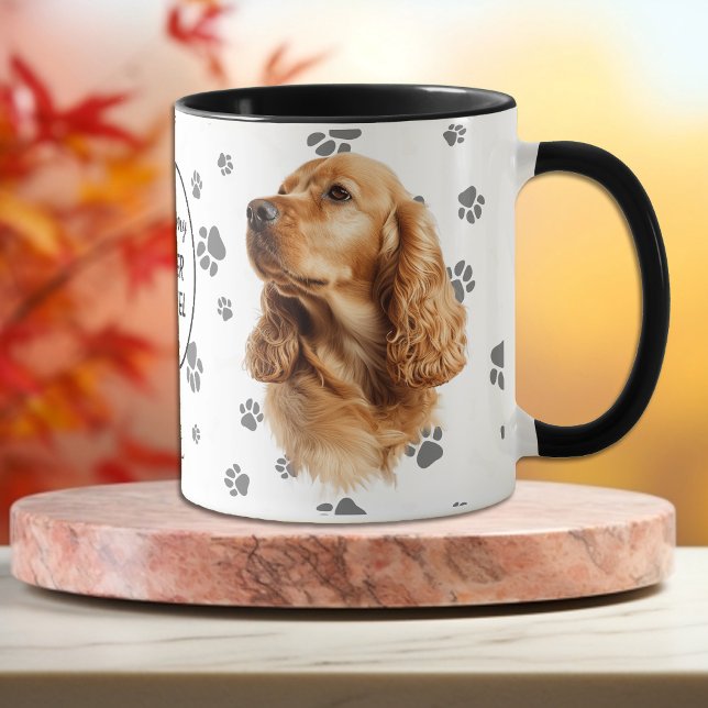 Caneca Amor Minha Pegada de Cachorro Cocker Spaniel (Criador carregado)