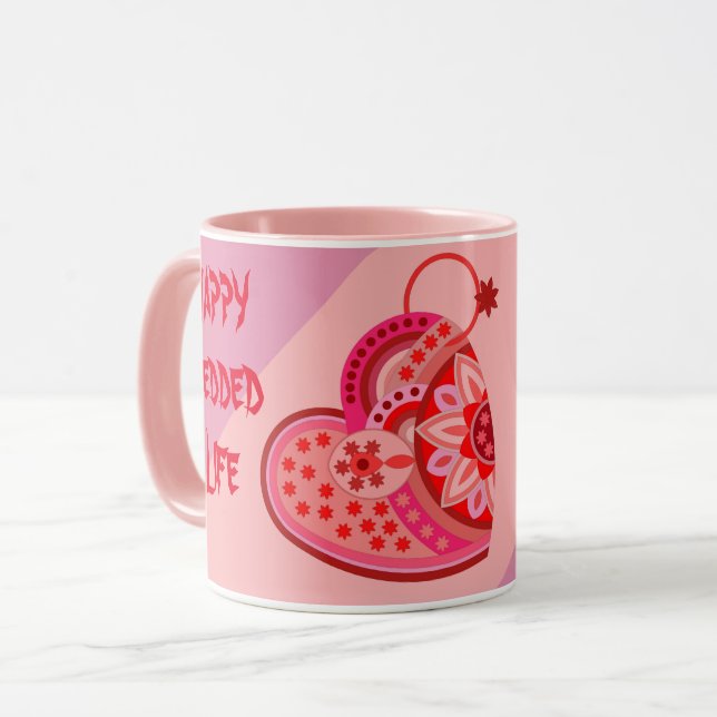 CANECA AMOR MUG PARA CASAL DE CASAMENTO (Frente Esquerda)