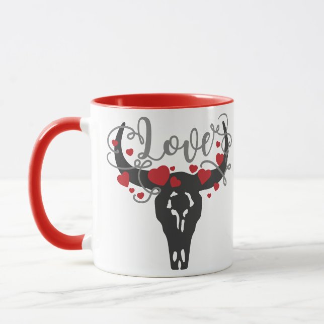 Caneca AMOR o coração do crânio (Esquerda)
