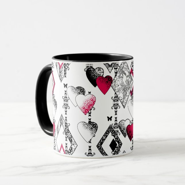 Caneca Amor, rede de pesca, patchwork (Frente Esquerda)