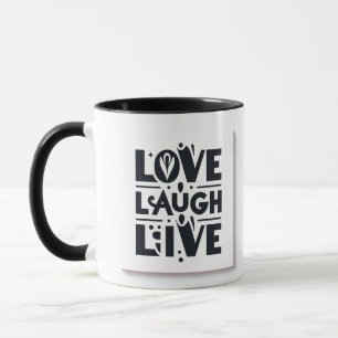 Caneca Amor Rir ao Vivo em Black Mug