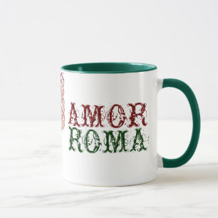 Caneca Amor Roma com laço verde