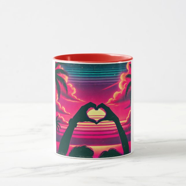 Caneca Amor Romântico por Sol dos anos 80 (Centro)