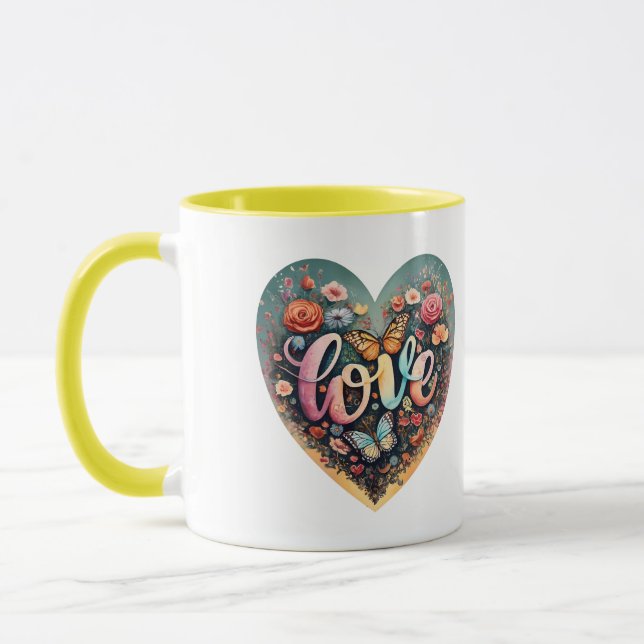 Caneca Amor, saco de toques de coração (Esquerda)