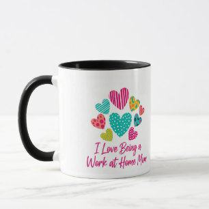 Caneca Amor ser um trabalho em casa Mãe com Corações Colo