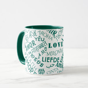 Caneca AMOR - Vários Idiomas - Personalizável - Românt