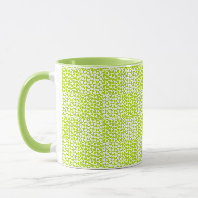 Caneca Amor verificado em Verde limão e branco (Esquerda)