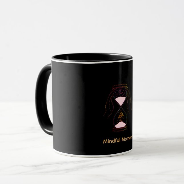 Caneca Ampulheta de Momentos Conscientes | Estética Zen P (Frente Esquerda)