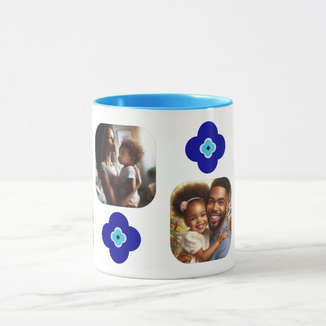Caneca Amuletas Florais De Olho Azul De Mau Personalizado (Centro)