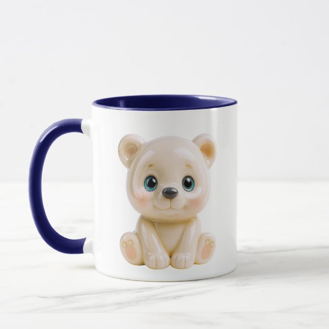 Caneca Amuleto de Urso de Porcelana (Esquerda)