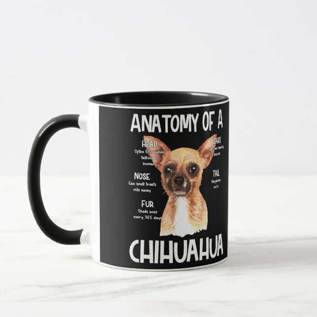Caneca Anatomia De Chihuahua Para Pistas De Cachorro (Esquerda)