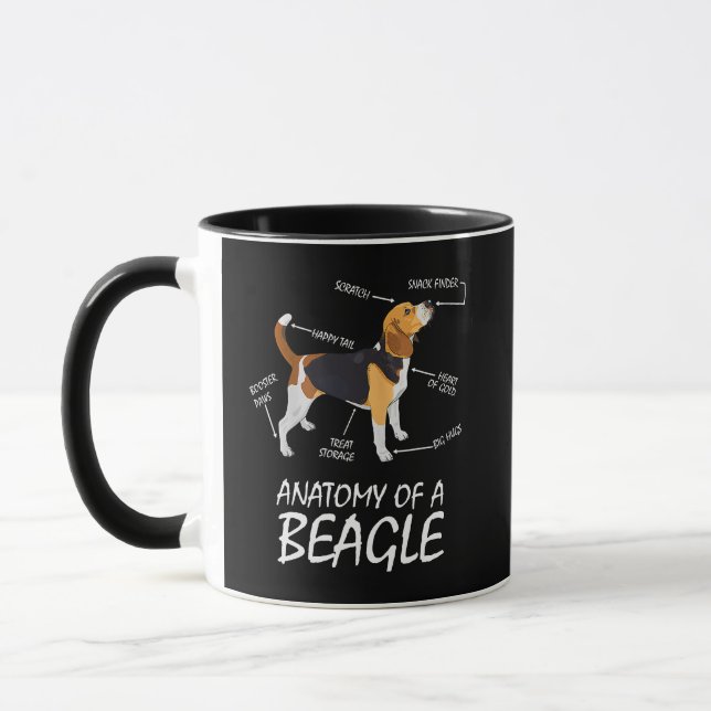 Caneca Anatomia De Um Cachorro De Beagle (Esquerda)