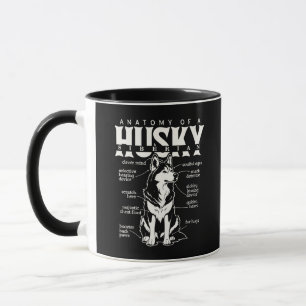 Caneca Anatomia de um Husky Caneta Engraçada de Raça de C