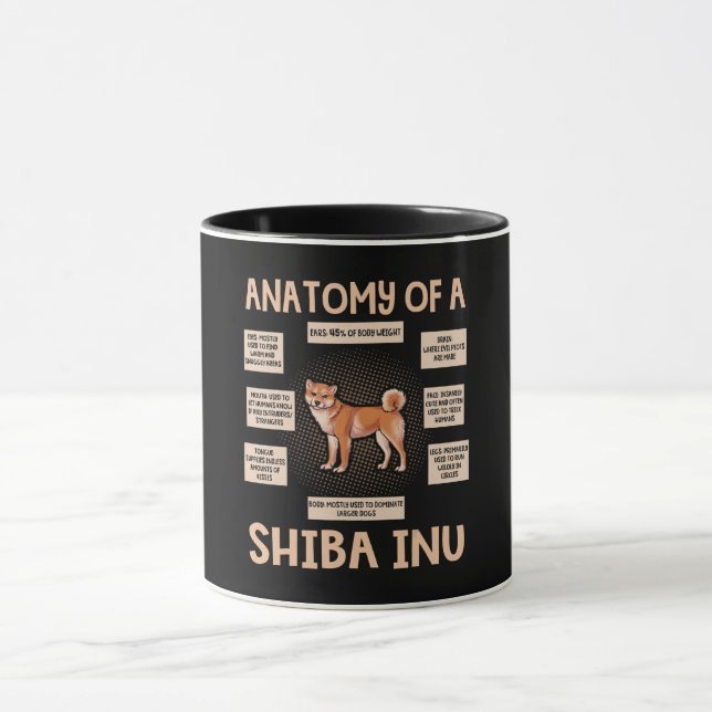 Caneca Anatomia De Um Presente Engraçado Shiba Inu (Centro)