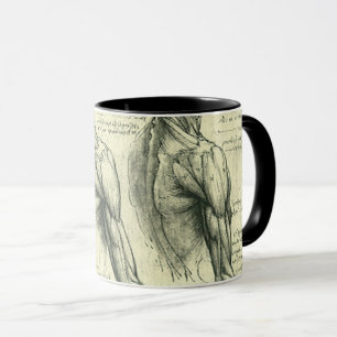 Caneca Anatomia do braço e do ombro de Leonardo da Vinci