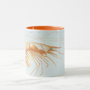 Caneca Anatomia do Camarão Vintage, Animais do Oceano Ma
