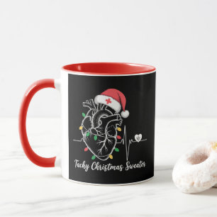 Caneca Anatomia do Coração Natal Enfermeira Cardiaca Tach